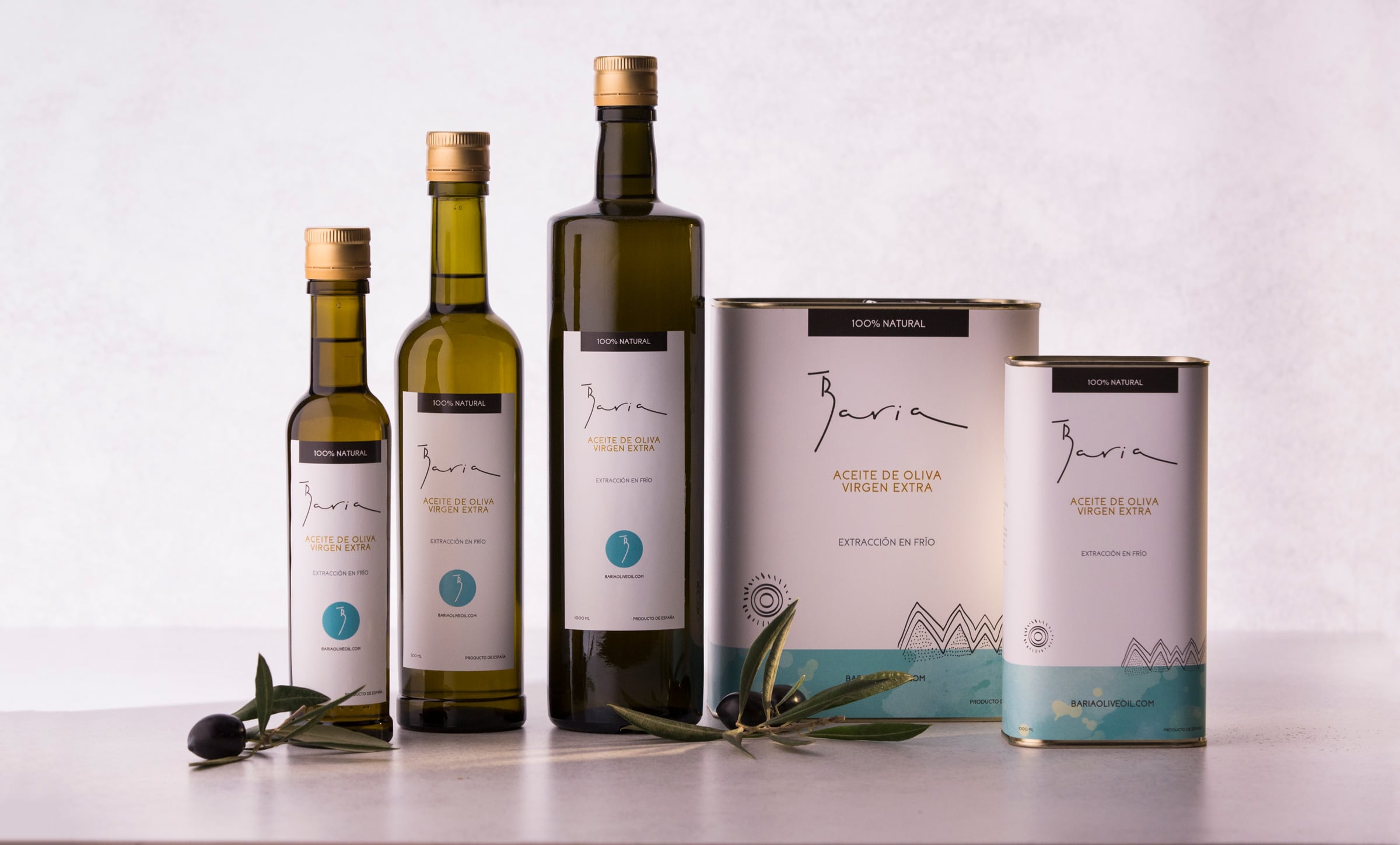 Diseño de marca Baria Extra Virgin Olive Oil